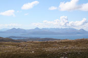 The Cullins on Skye, this photograph was taken from the summit of the Bealach Na Ba (The Pass of the Cattle) on the Applecross Peninsula, Wester Ross, Scotland