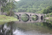 The bridge over the River Tay at the mouth of Loch Tay, Kenmore, Perthshire, Scoltand