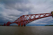 The iconic Rail Bridge over the River Forth, from South Queensferry, Lothian, Scotland