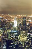 Manhattan by night featuring the Chrysler Building, New York City, USA