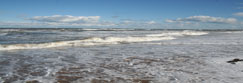 View from the award winning Kingsbarns Beach beside the Kingsbarns Links near St Andrews in the East Neuk of Fife, Scotland