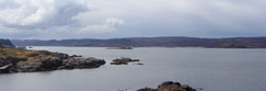 Loch Ewe from Mellon Charles with Firemore beach on the far shore, Wester Ross, Scotland