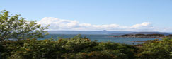 Aview over the inner sound towards Raasay and Skye from Erbusaig near to Kyle of Lochalsh, Scotland